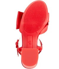 GB Girls' Sadie-Girl Satin Half Bow Family Matching Dress Sandals (Youth)