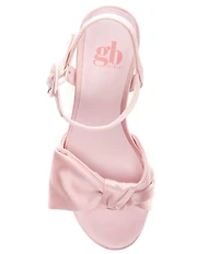 GB Girls' Sadie-Girl Satin Half Bow Family Matching Dress Sandals (Youth)
