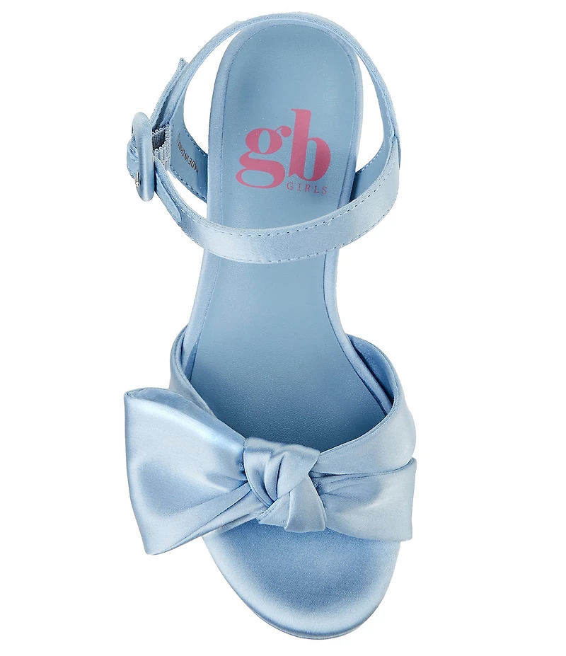 GB Girls' Sadie-Girl Satin Half Bow Family Matching Dress Sandals (Youth)