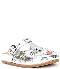 GB Girls' Stevie Metallic Jewel Stud Ornamented Clogs (Youth)
