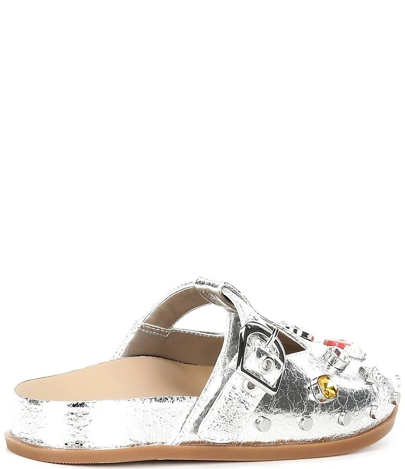 GB Girls' Stevie Metallic Jewel Stud Ornamented Clogs (Youth)