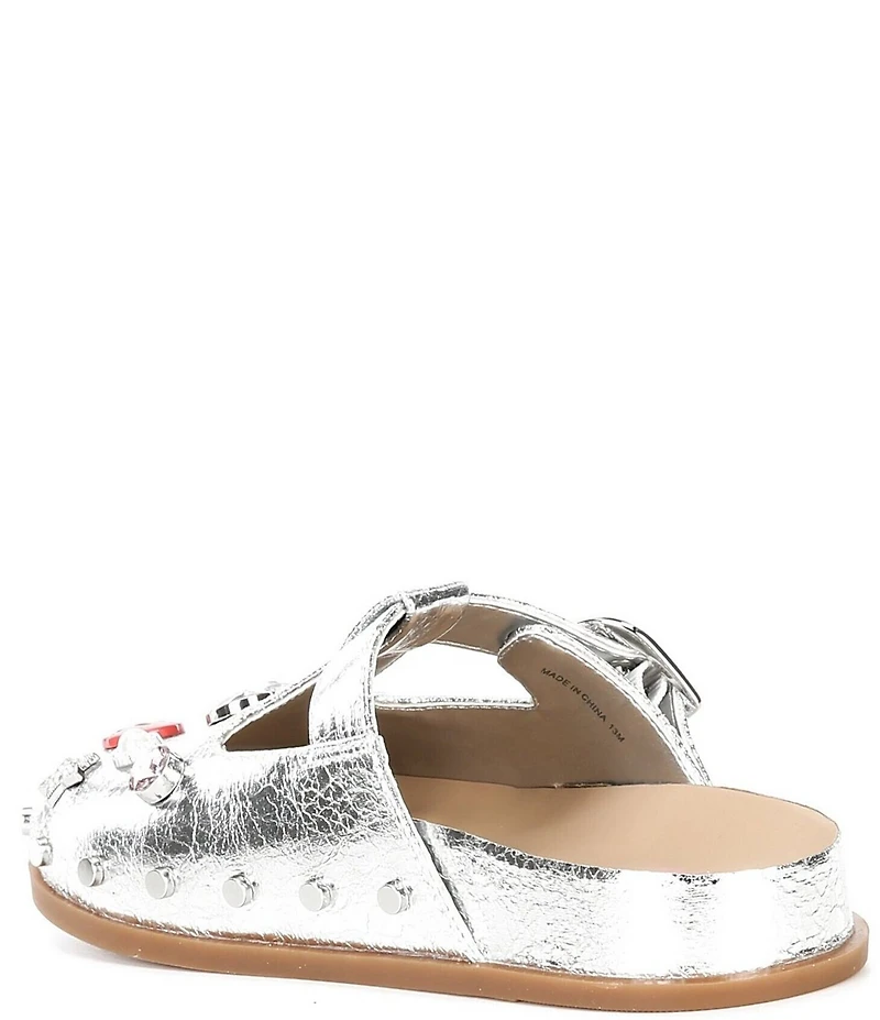 GB Girls' Stevie Metallic Jewel Stud Ornamented Clogs (Youth)