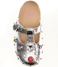 GB Girls' Stevie Metallic Jewel Stud Ornamented Clogs (Youth)