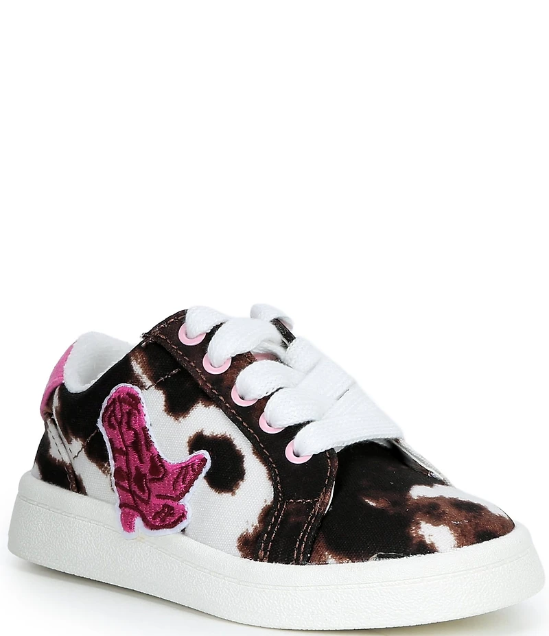 GB Girls' Trixie Cow Print Western Boot Patch Sneakers (Toddler)