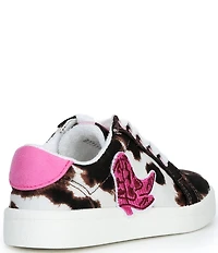 GB Girls' Trixie Cow Print Western Boot Patch Sneakers (Toddler)