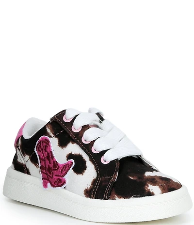 GB Girls' Trixie Cow Print Western Boot Patch Sneakers (Youth)