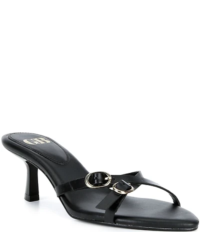 GB Go-See Leather X-Band Strappy Mini Buckle Sandals