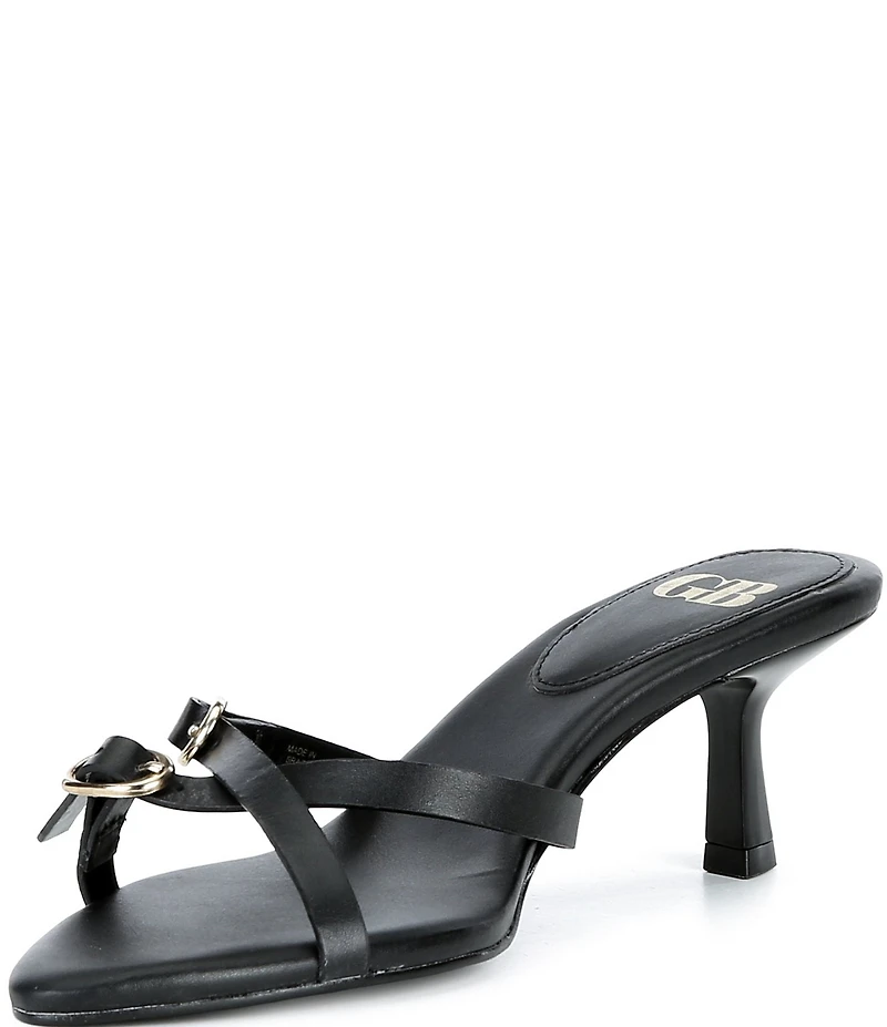 GB Go-See Leather X-Band Strappy Mini Buckle Sandals