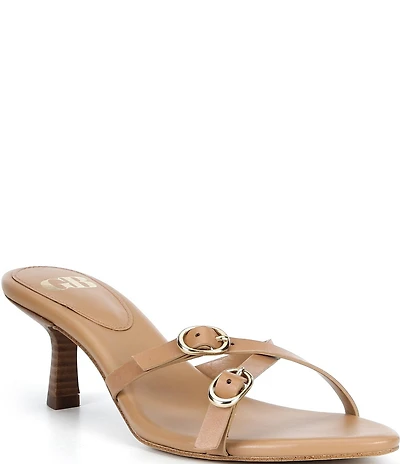 GB Go-See Leather X-Band Strappy Mini Buckle Sandals