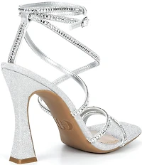 GB Golden-Hour Glitter Strappy Ankle Strap Dress Sandals