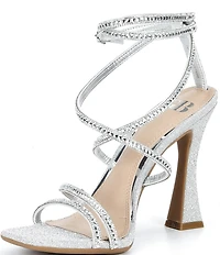 GB Golden-Hour Glitter Strappy Ankle Strap Dress Sandals