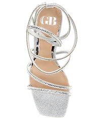 GB Golden-Hour Glitter Strappy Ankle Strap Dress Sandals