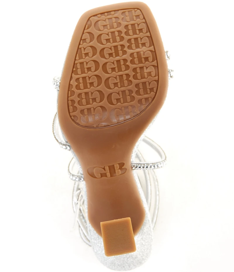 GB Golden-Hour Glitter Strappy Ankle Strap Dress Sandals