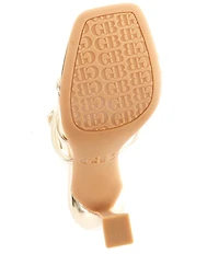 GB Golden-Hour Patent Metallic Strappy Ankle Strap Dress Sandals