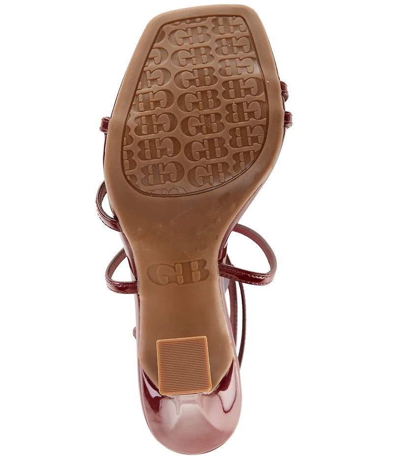 GB Golden-Hour Patent Strappy Ankle Strap Dress Sandals