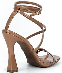GB Golden-Hour Patent Strappy Ankle Strap Dress Sandals