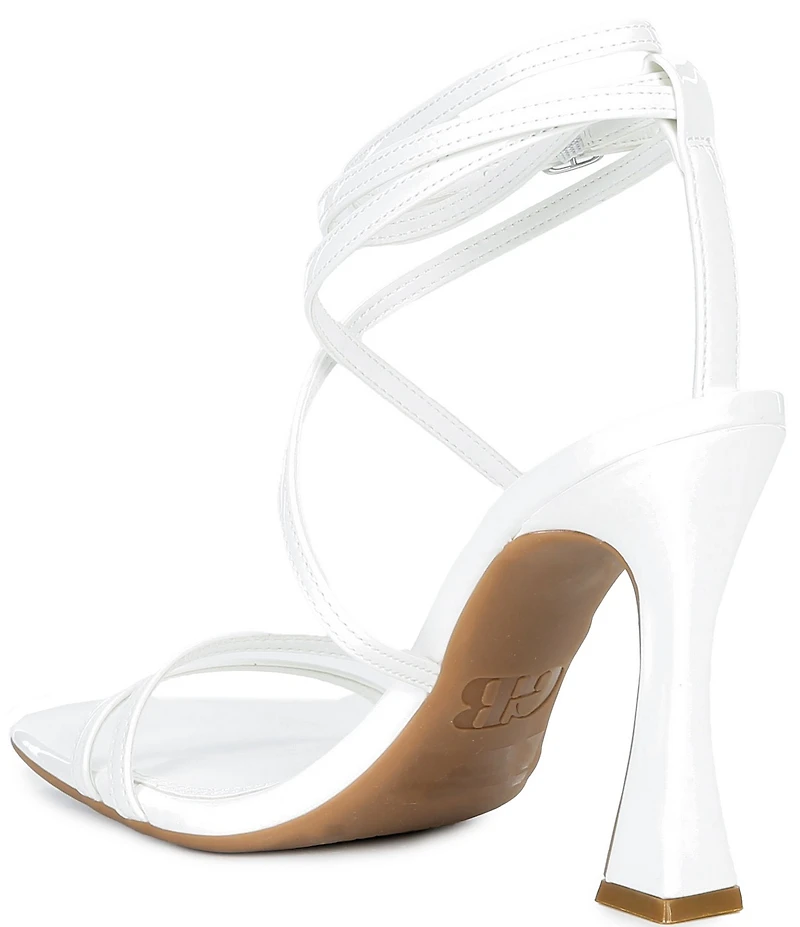 GB Golden-Hour Patent Strappy Ankle Strap Dress Sandals