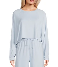 GB Hacci Batwing Cropped Coordinating Pullover Top