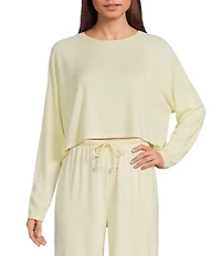 GB Hacci Batwing Cropped Coordinating Pullover Top