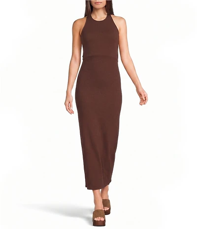 GB Halter Neck Knit Maxi Dress