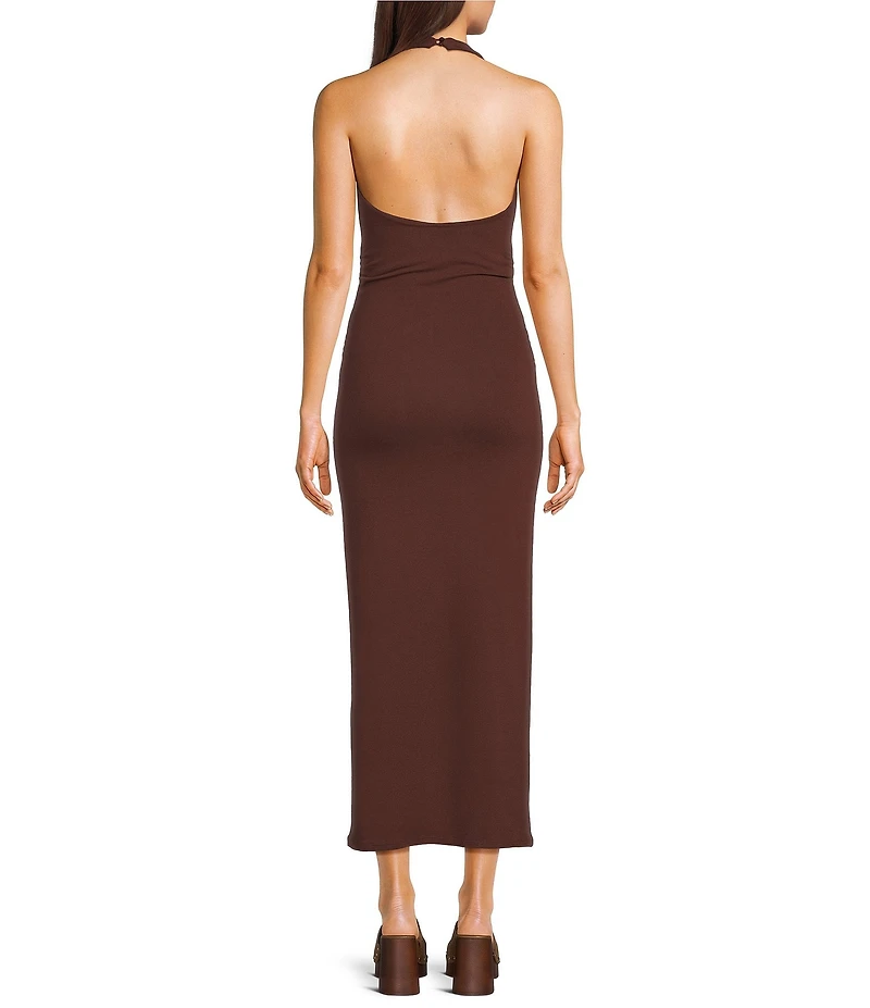 GB Halter Neck Knit Maxi Dress