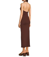 GB Halter Neck Knit Maxi Dress
