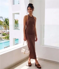 GB Halter Neck Knit Midi Dress