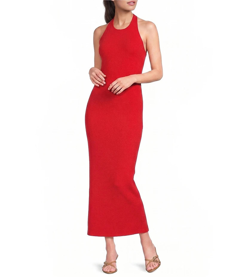 GB Halter Neck Knit Maxi Dress