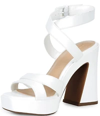 GB Happy-Hour Leather Platform Ankle Strap Dress Sandals