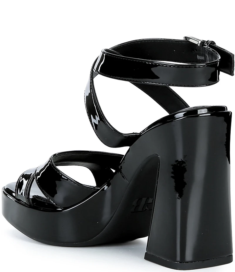 GB Happy-Hour Patent Platform Ankle Strap Dress Sandals