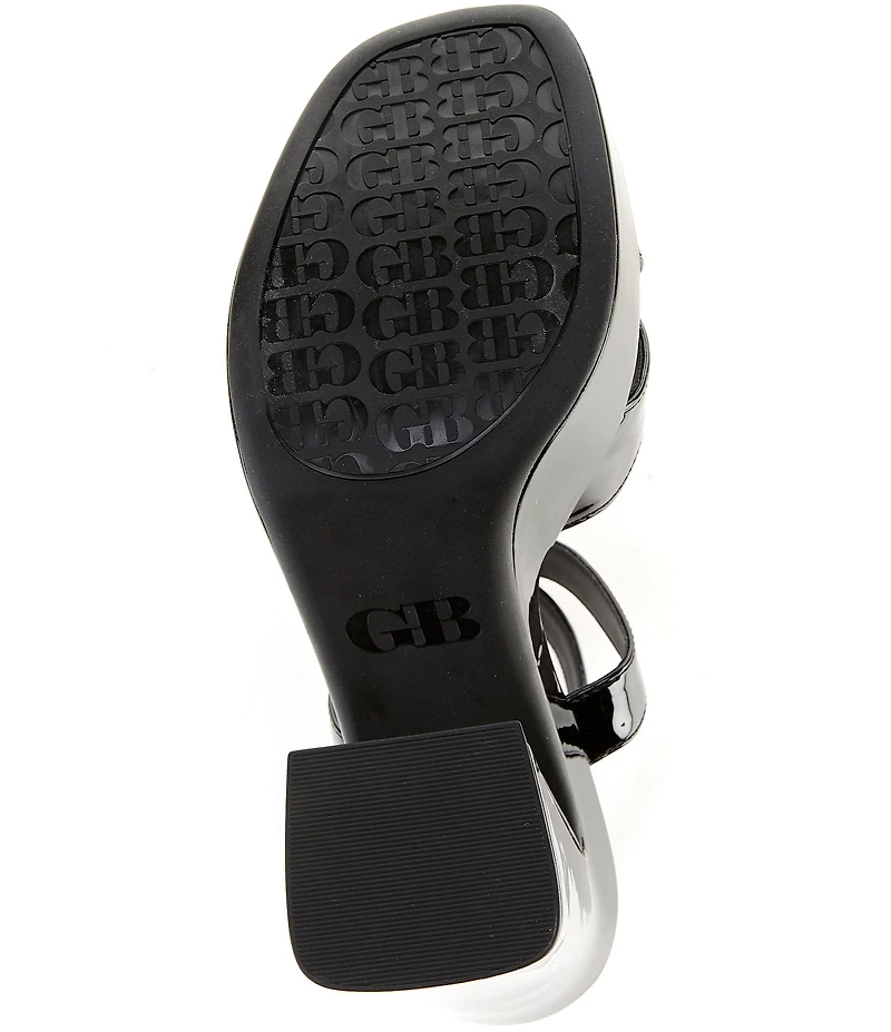 GB Happy-Hour Patent Platform Ankle Strap Dress Sandals