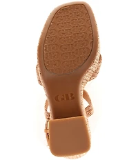 GB Happy-Hour Raffia Platform Ankle Strap Dress Sandals