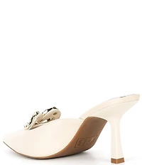 GB Heart-Eyes Leather Heart Ornament Dress Mules