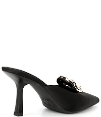 GB Heart-Eyes Satin Heart Ornament Dress Mules