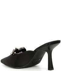 GB Heart-Eyes Satin Heart Ornament Dress Mules