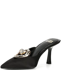 GB Heart-Eyes Satin Heart Ornament Dress Mules