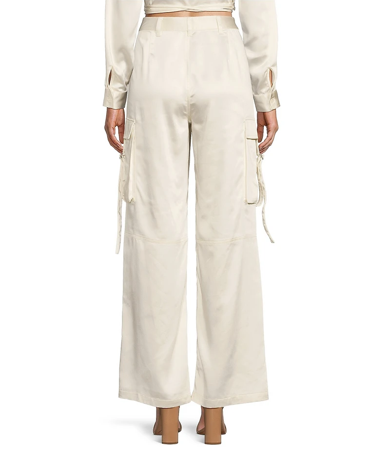 GB High Rise Coordinating Satin Cargo Pants