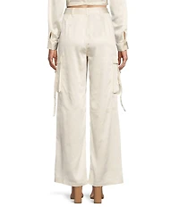 GB High Rise Coordinating Satin Cargo Pants