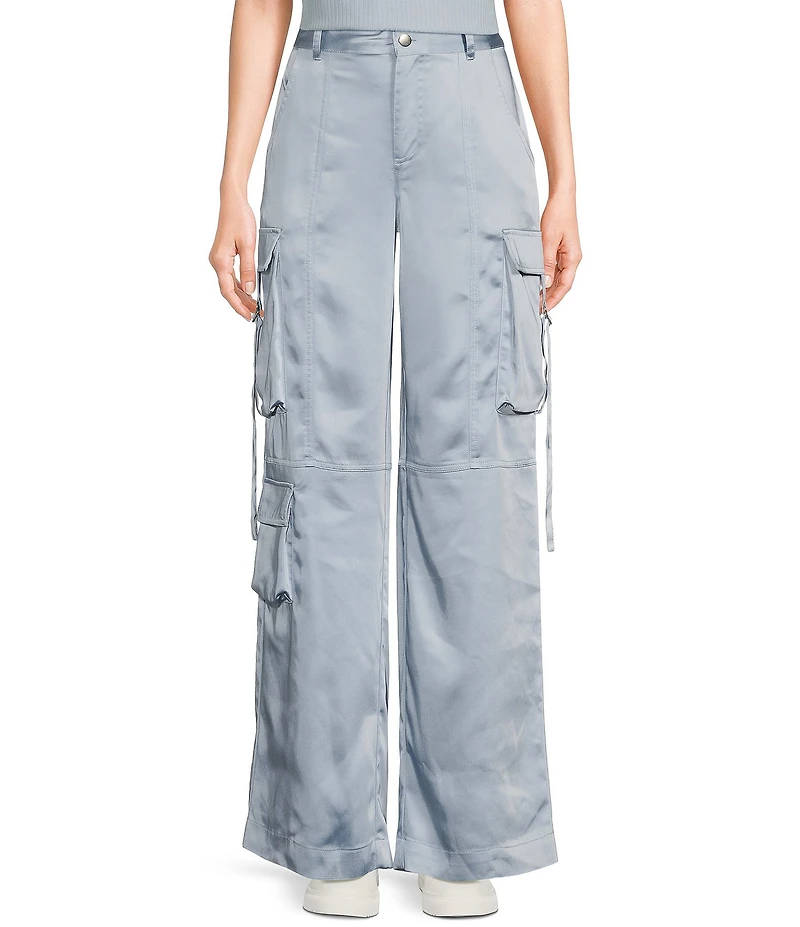 GB High Rise Coordinating Satin Cargo Pants