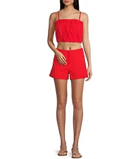 GB High Waist Coordinating Linen Blend Shorts
