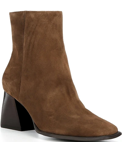 GB Holy-Grail Suede Zipper Block Heel Booties