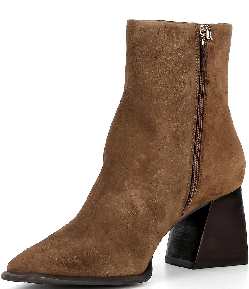 GB Holy-Grail Suede Zipper Block Heel Booties