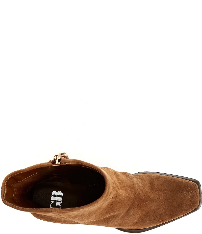 GB Holy-Grail Suede Zipper Block Heel Booties