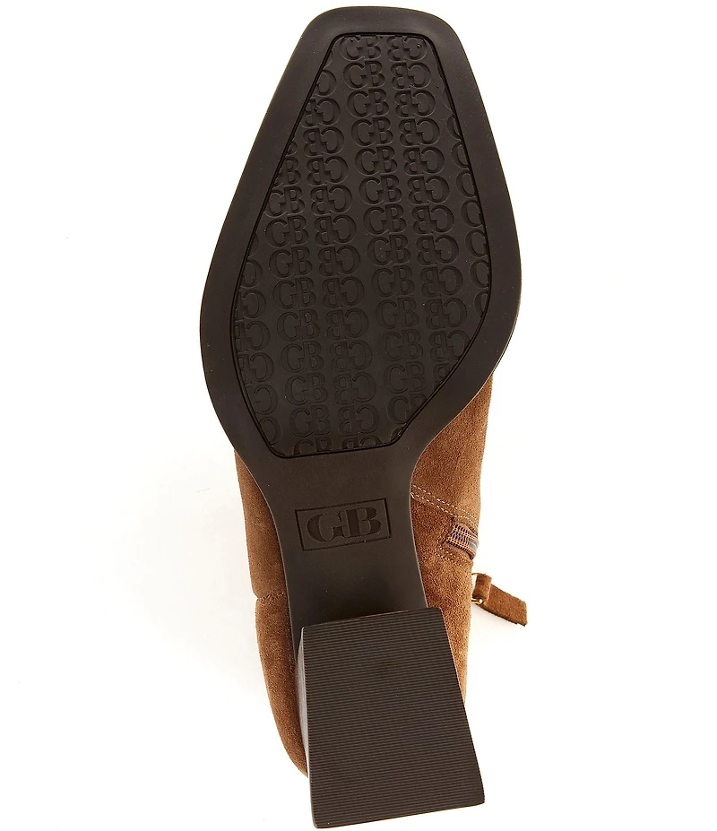 GB Holy-Grail Suede Zipper Block Heel Booties