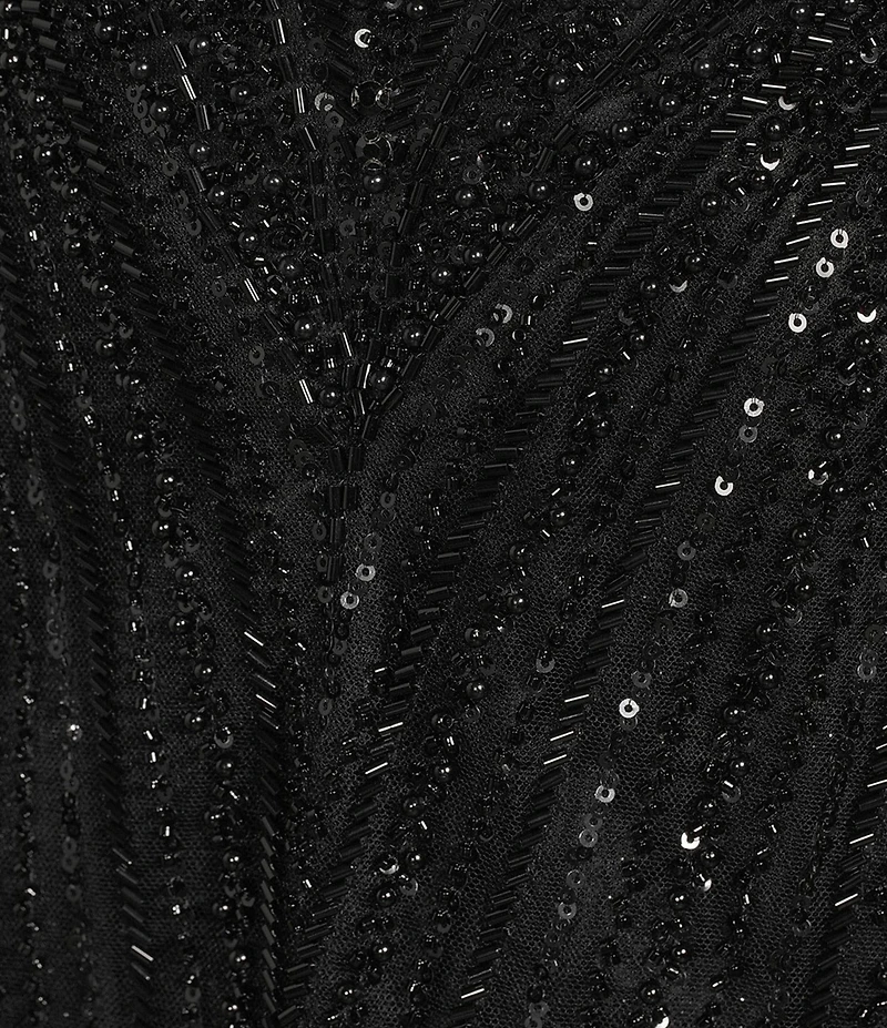 GB Horn Neck Strapless Beaded Mermaid Dress