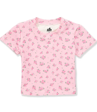GB Knit Little Girls Rosebud Pattern Cropped Sweatshirt