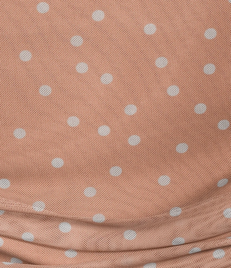 GB Knit Dotted Mesh Cinched Top