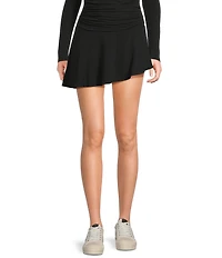 GB Knit Ruched Asymmetrical Coordinating Skirt