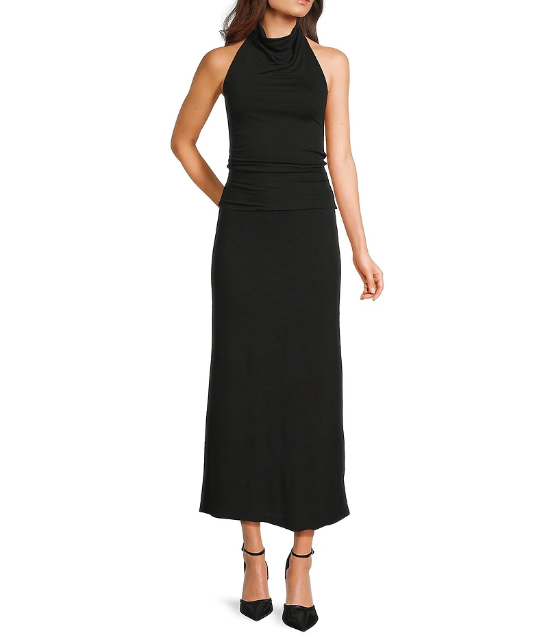 GB Knit Ruched Halter Top