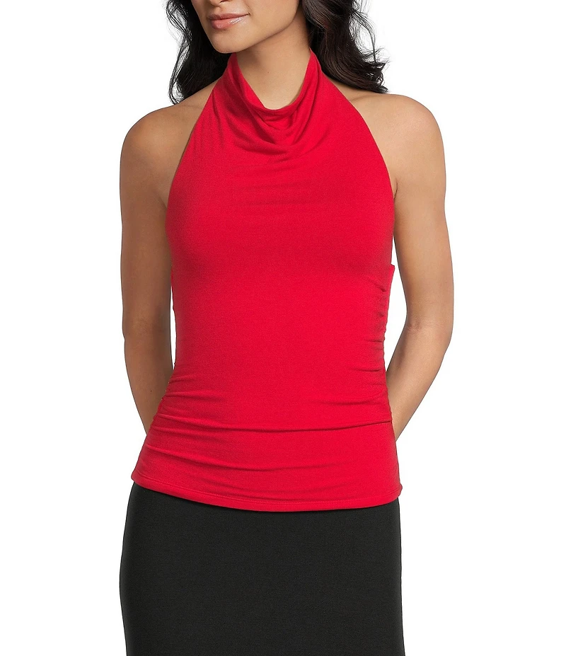 GB Knit Ruched Halter Top